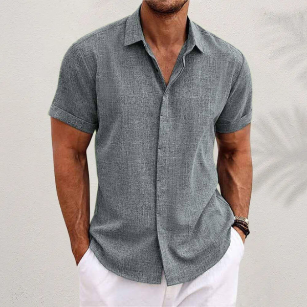 Leinen Kurzarm Strandshirt für den Sommer - Luke