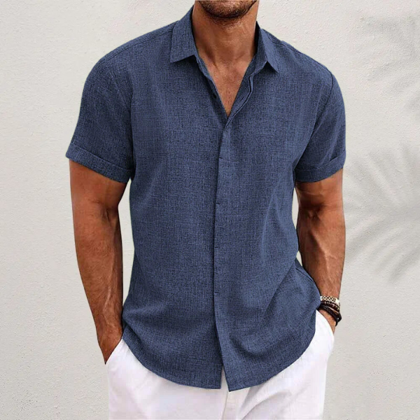 Leinen Kurzarm Strandshirt für den Sommer - Luke