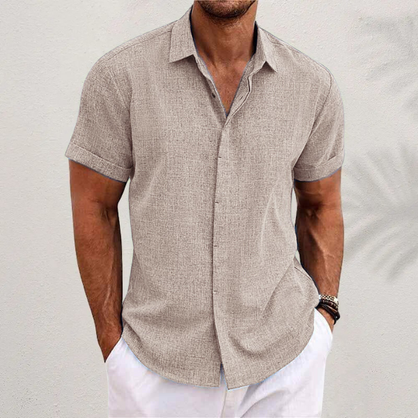 Leinen Kurzarm Strandshirt für den Sommer - Luke