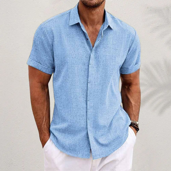 Leinen Kurzarm Strandshirt für den Sommer - Luke