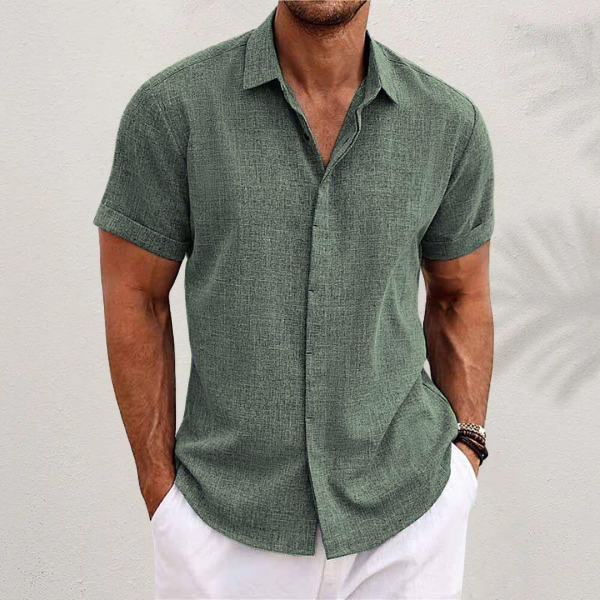 Leinen Kurzarm Strandshirt für den Sommer - Luke