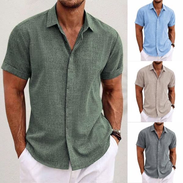 Leinen Kurzarm Strandshirt für den Sommer - Luke
