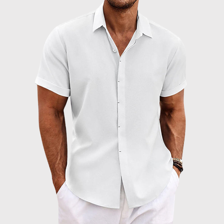 Leinen Kurzarm Strandshirt für den Sommer - Luke