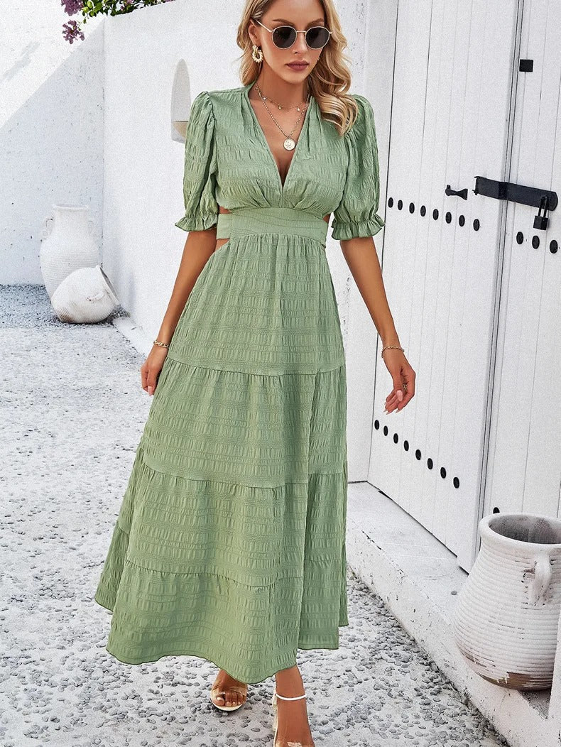 Olivia - Smaragdgrünes Maxikleid