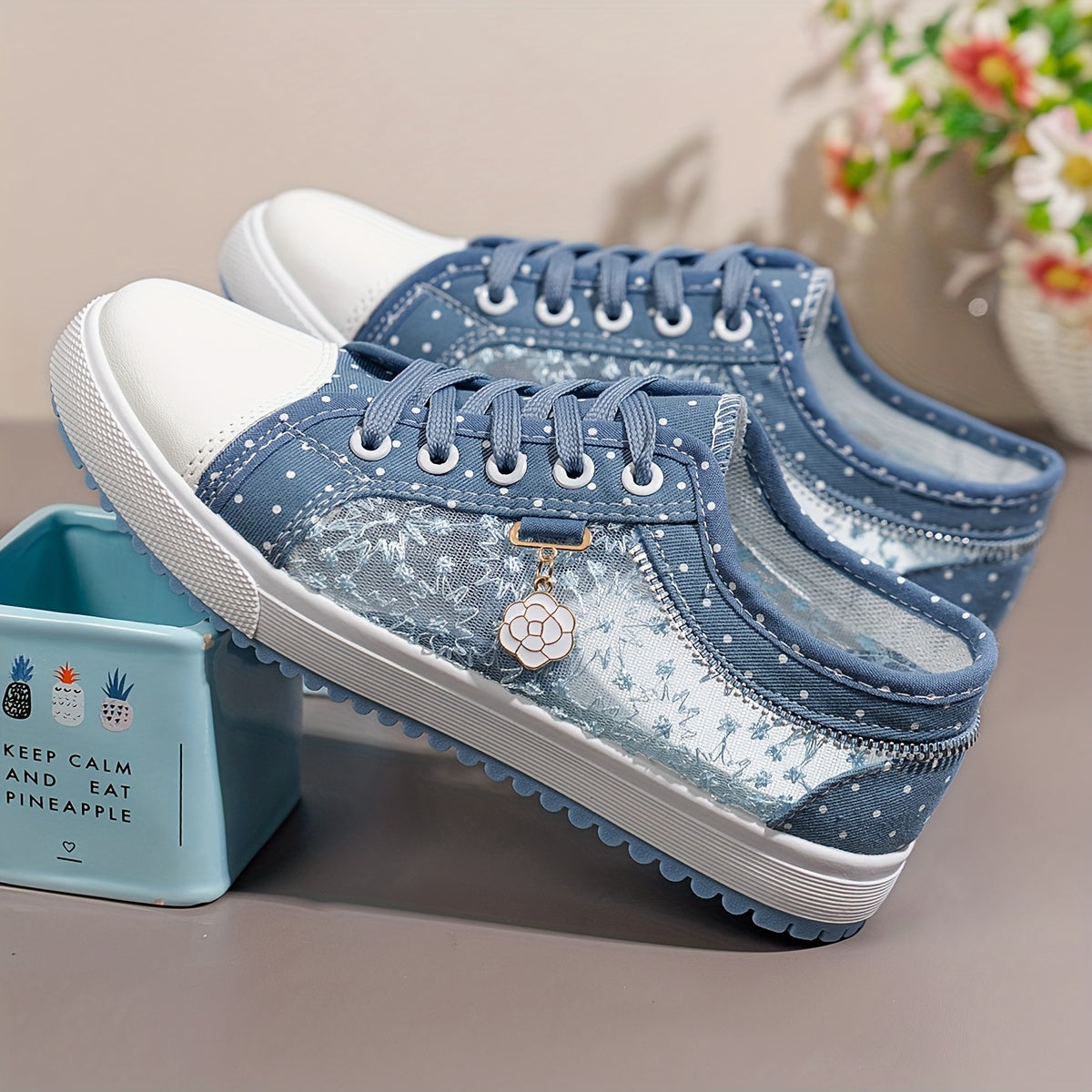 Blauer Glitzer-Sneaker - Helena