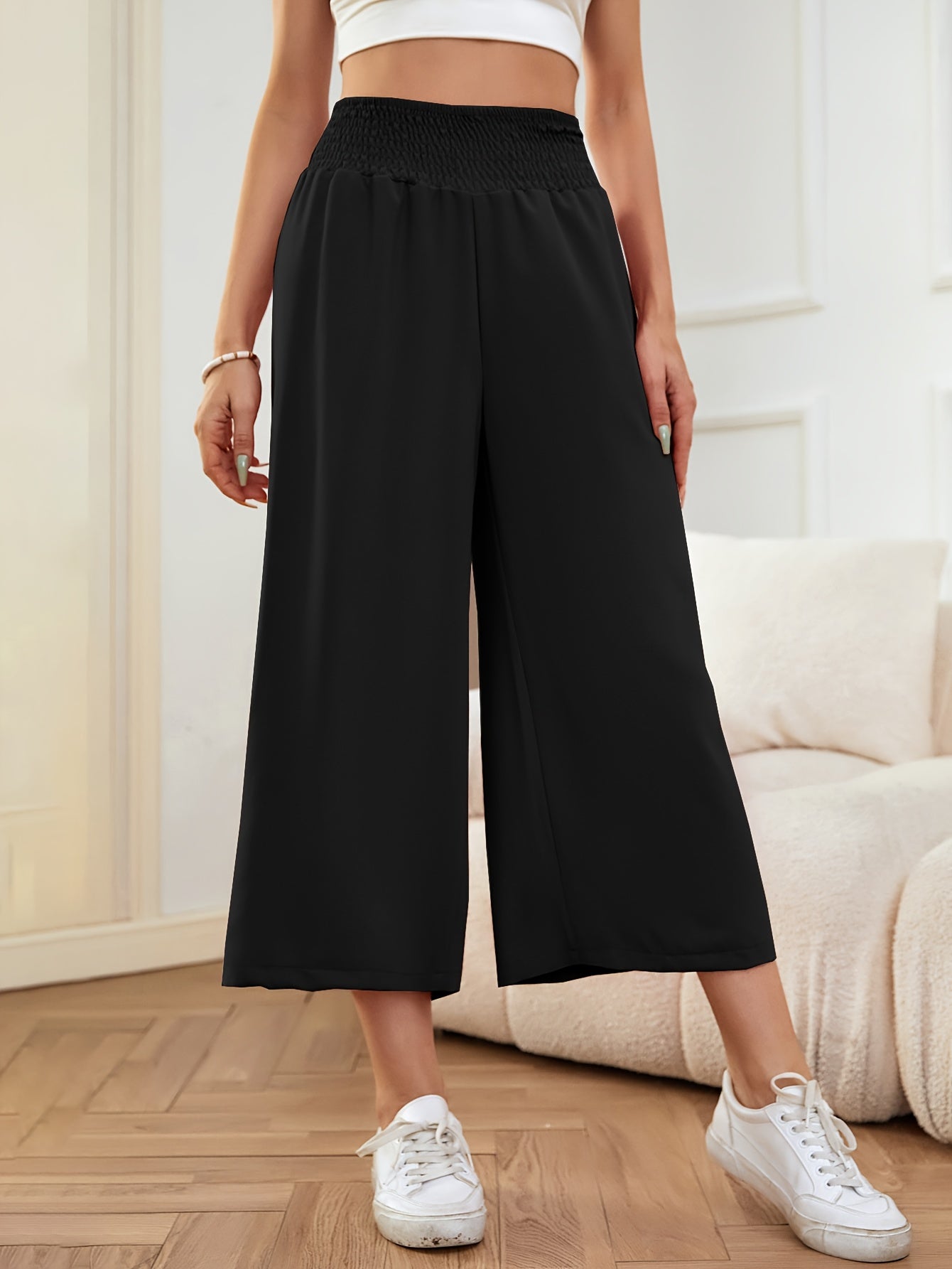 Schwarze Relax-Fit Culottes - Emma