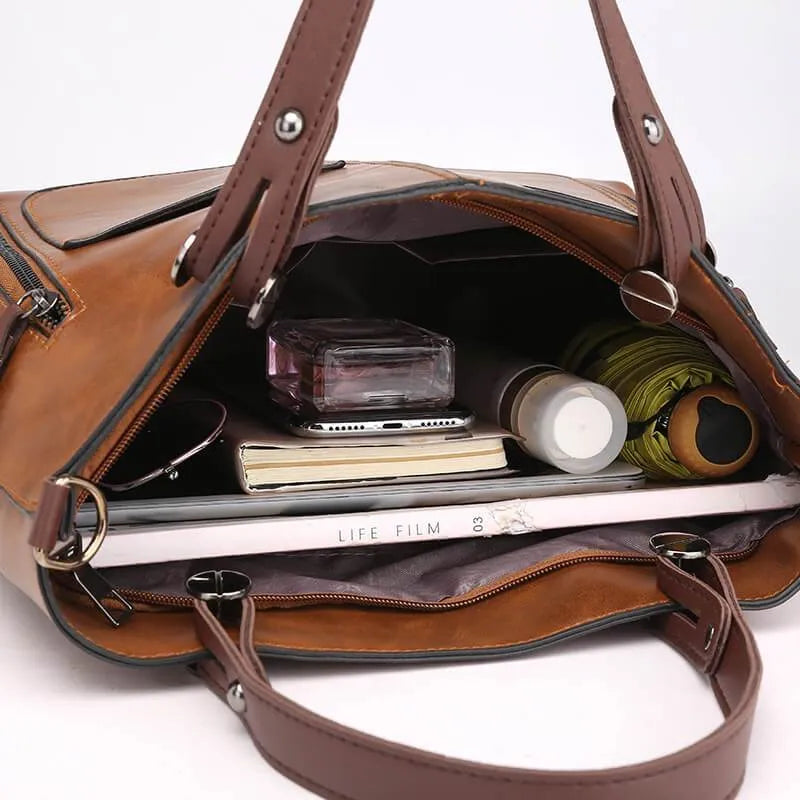 Clara – Elegante Handtasche in Cognac-Braun