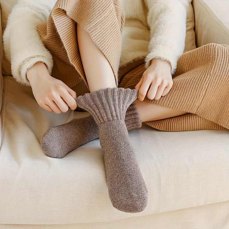 Warme Socken Beige – Weiche Winterstrümpfe