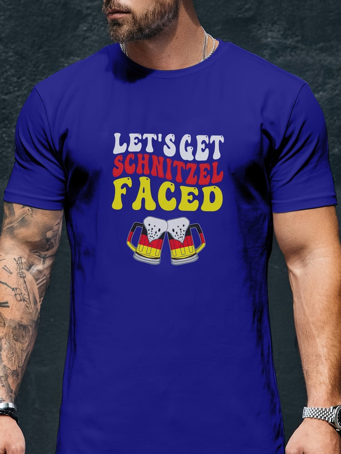 Schwarzes Let’s Get Schnitzel Faced-T-Shirt – Oktoberfest Edition