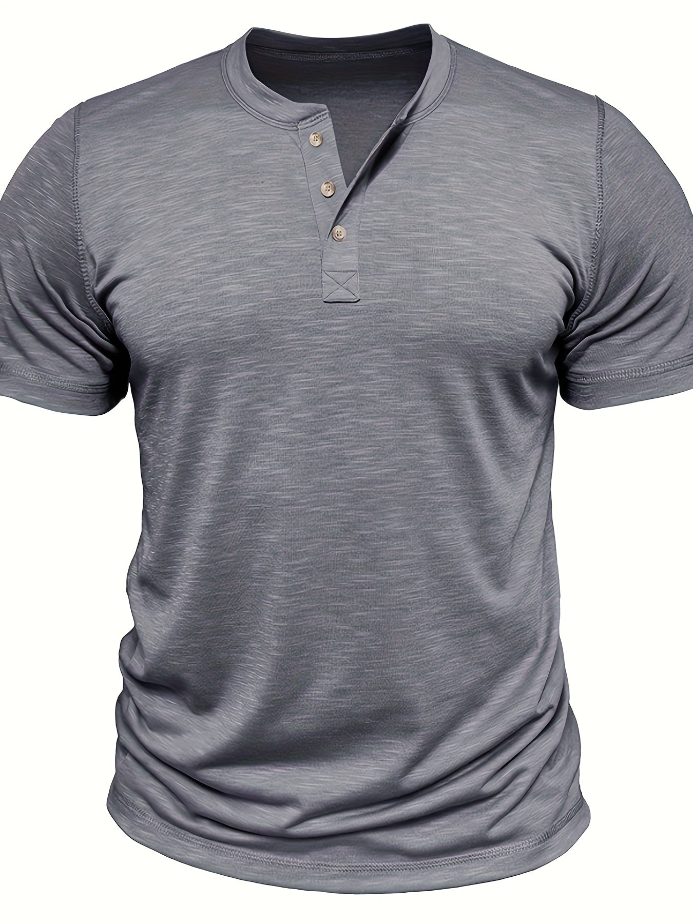 Schwarzes Herren Henley-Sportshirt mit Rundhalsausschnitt - Alex