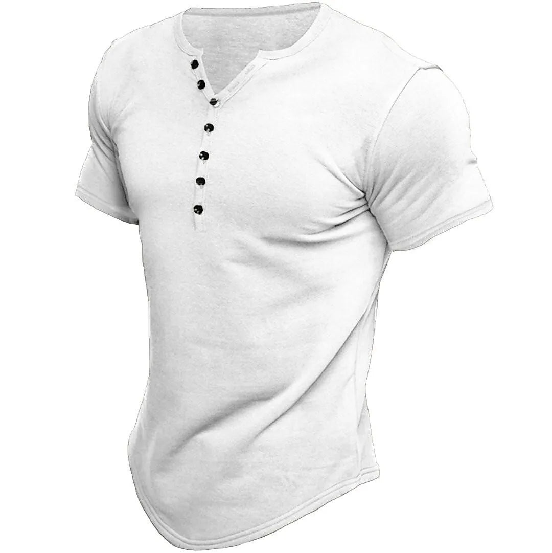 Max's Modernes Olivgrünes Henley-Shirt