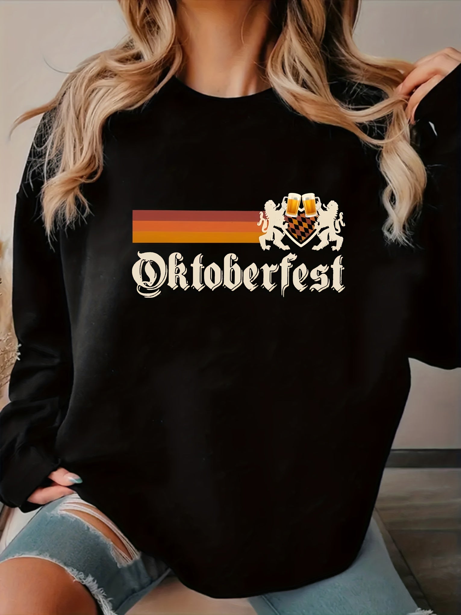 Braunes Damen-Oktoberfest-Sweatshirt – Herbst/Winter Edition