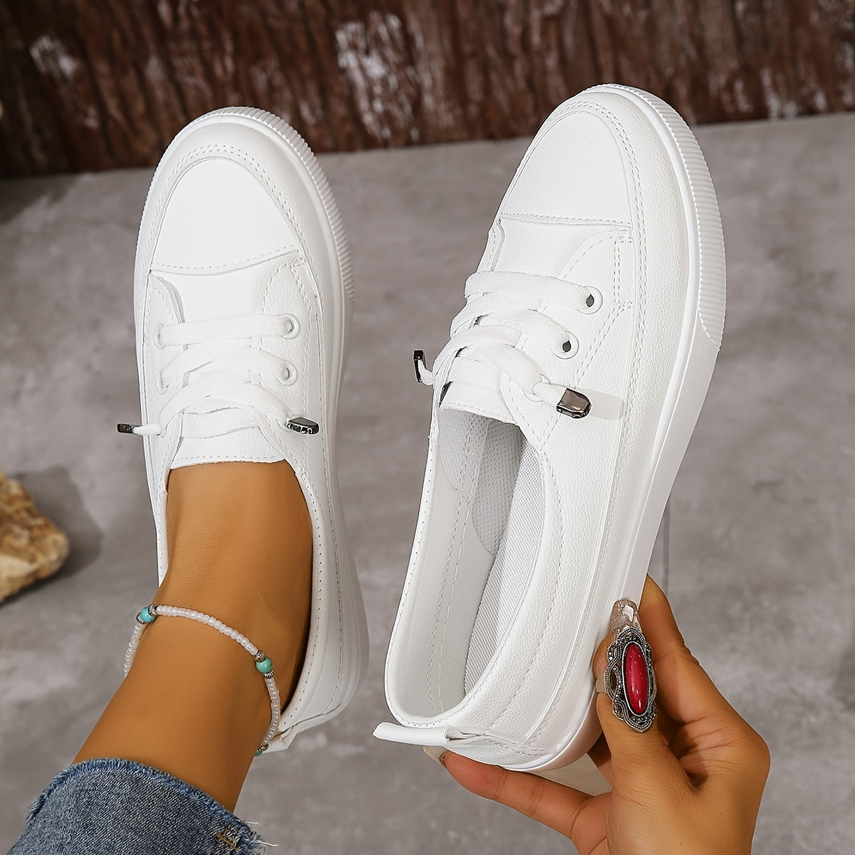 Klassische Weiße Low-Top Sneakers - Damen Ella