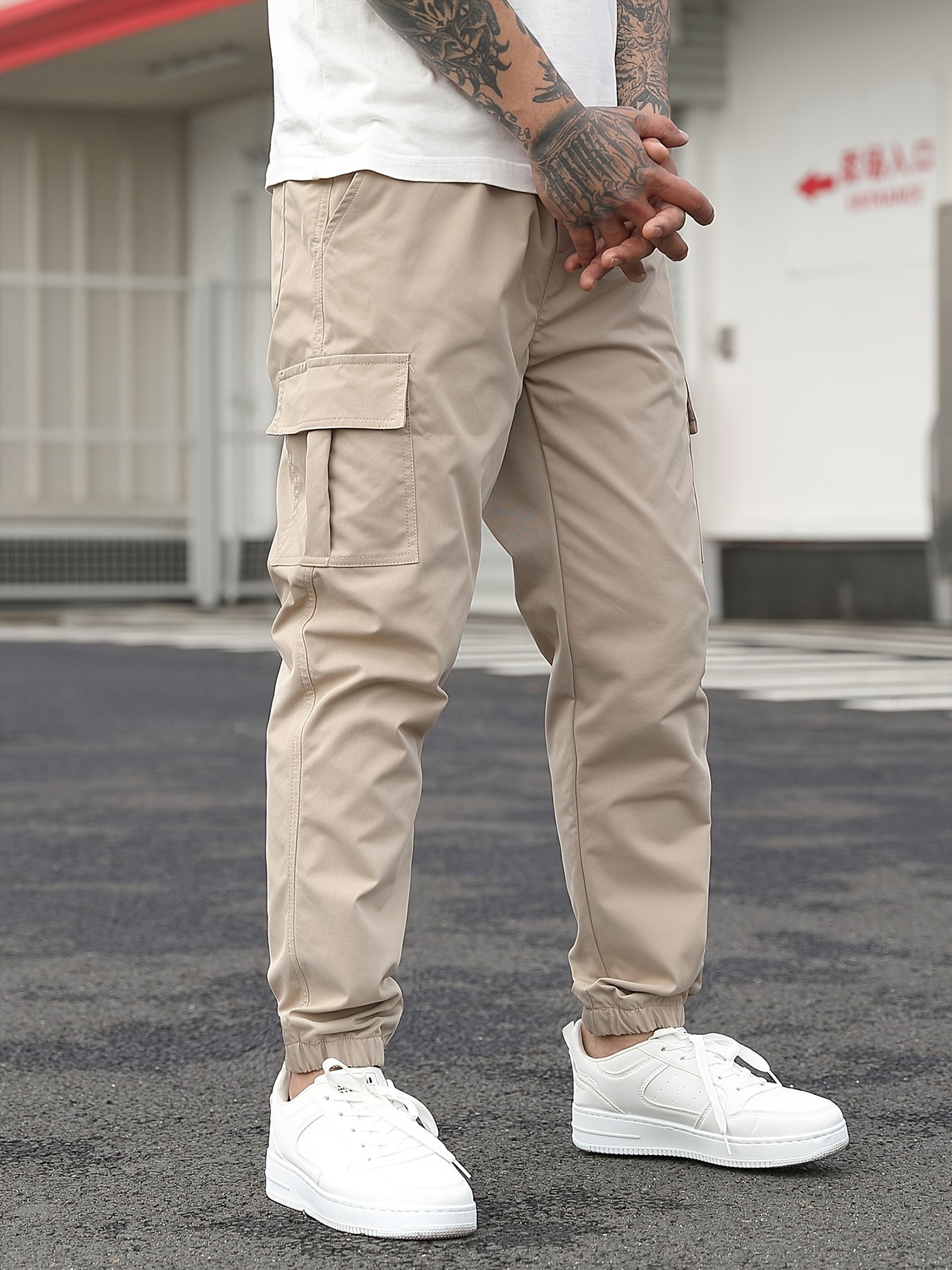 Beige Cargo Jogginghose - Lukas