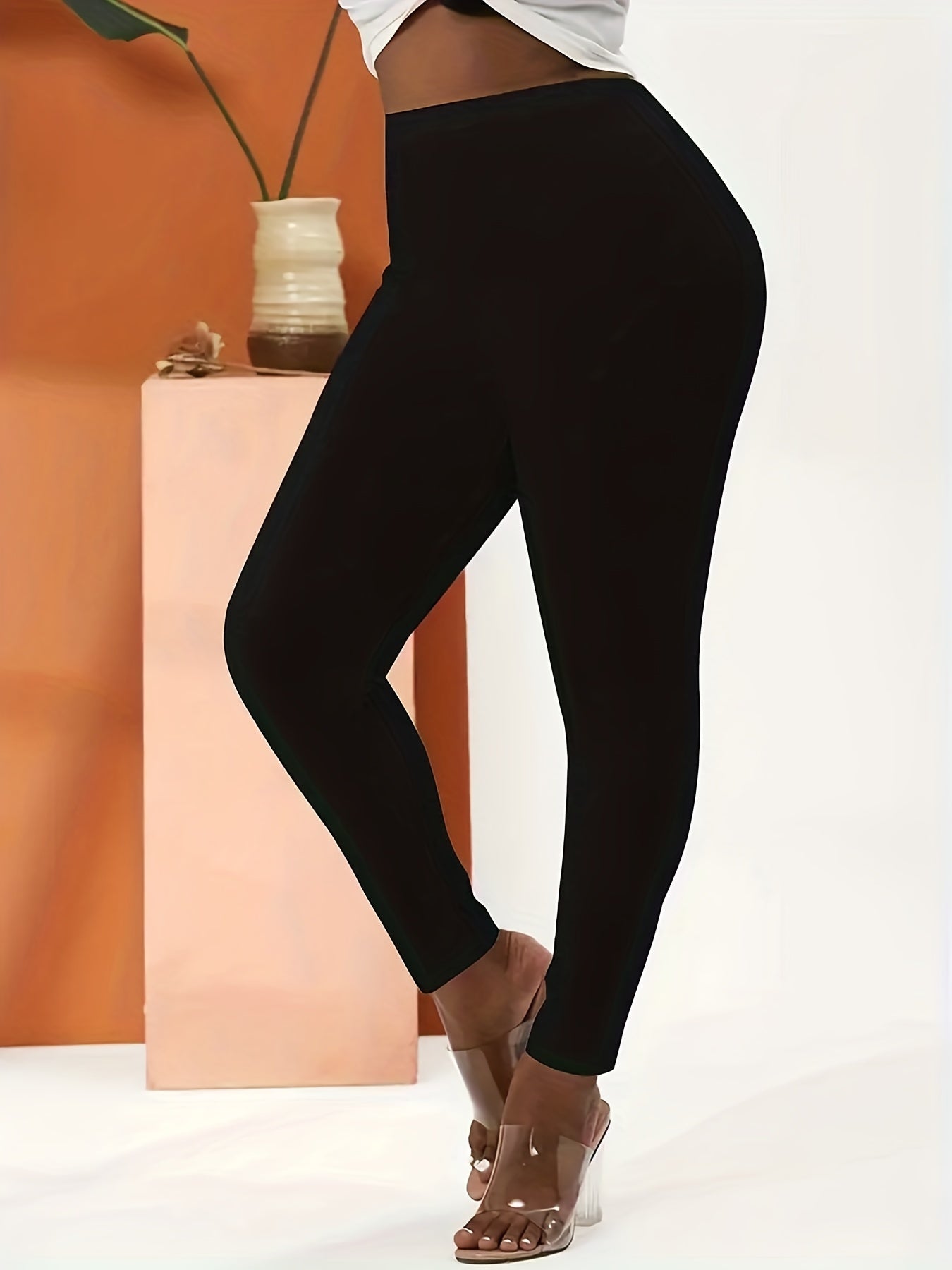 Schwarze High-Waist-Leggings mit Shaping-Effekt und Stretch - Lena