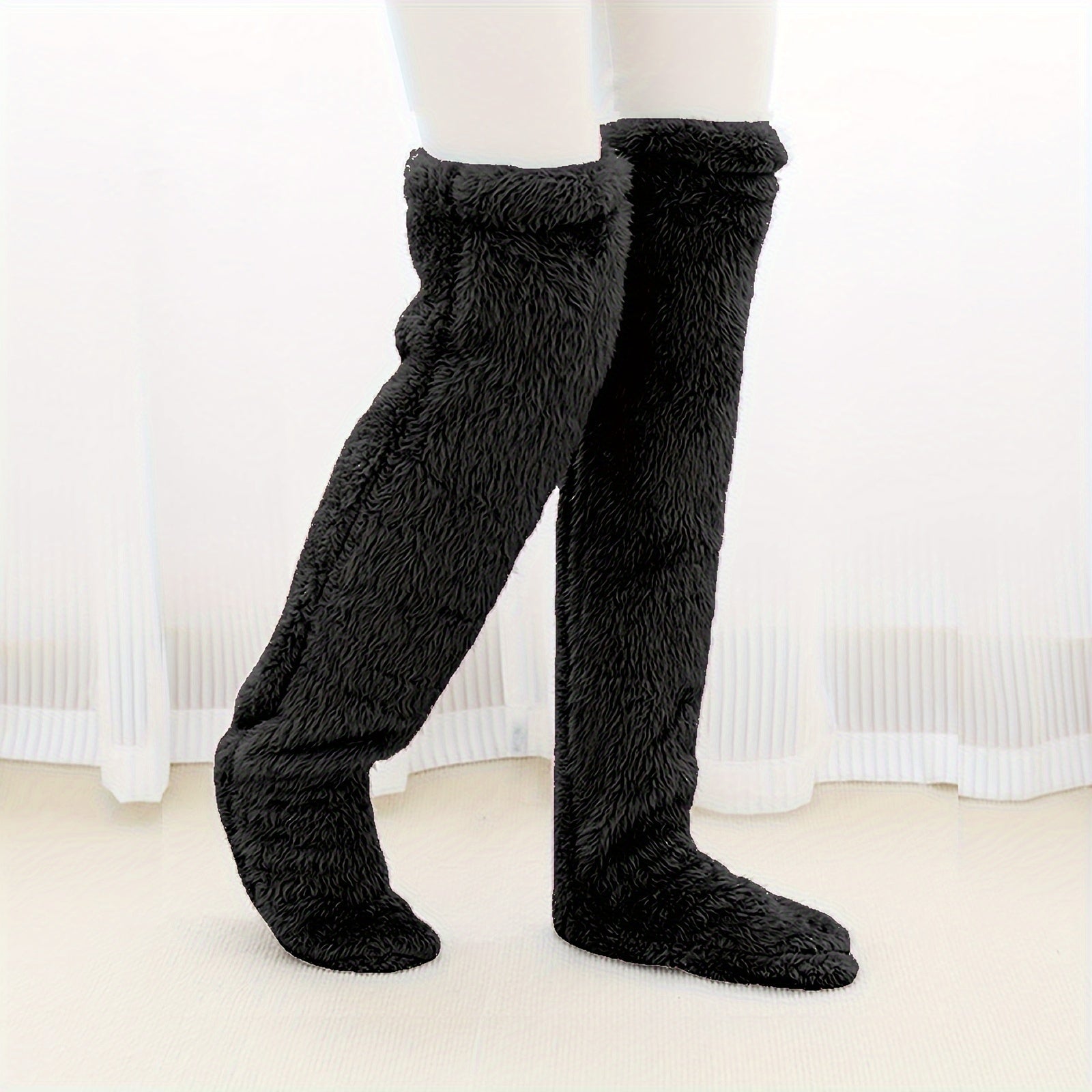 Kuschelsocken Lila – Flauschige Thermo-Overknee-Socken