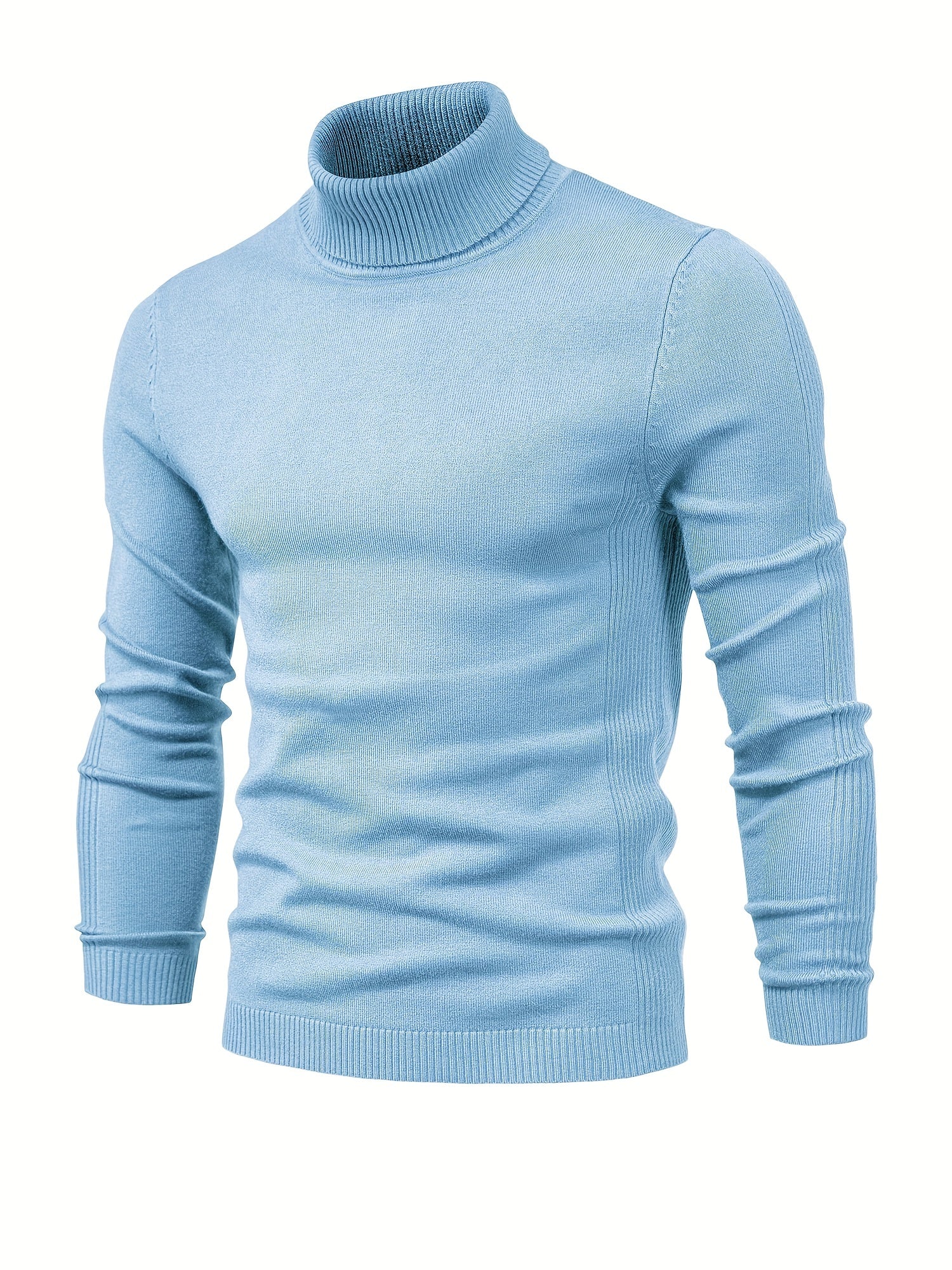 Dunkelblauer Rollkragen-Strickpullover - Elias