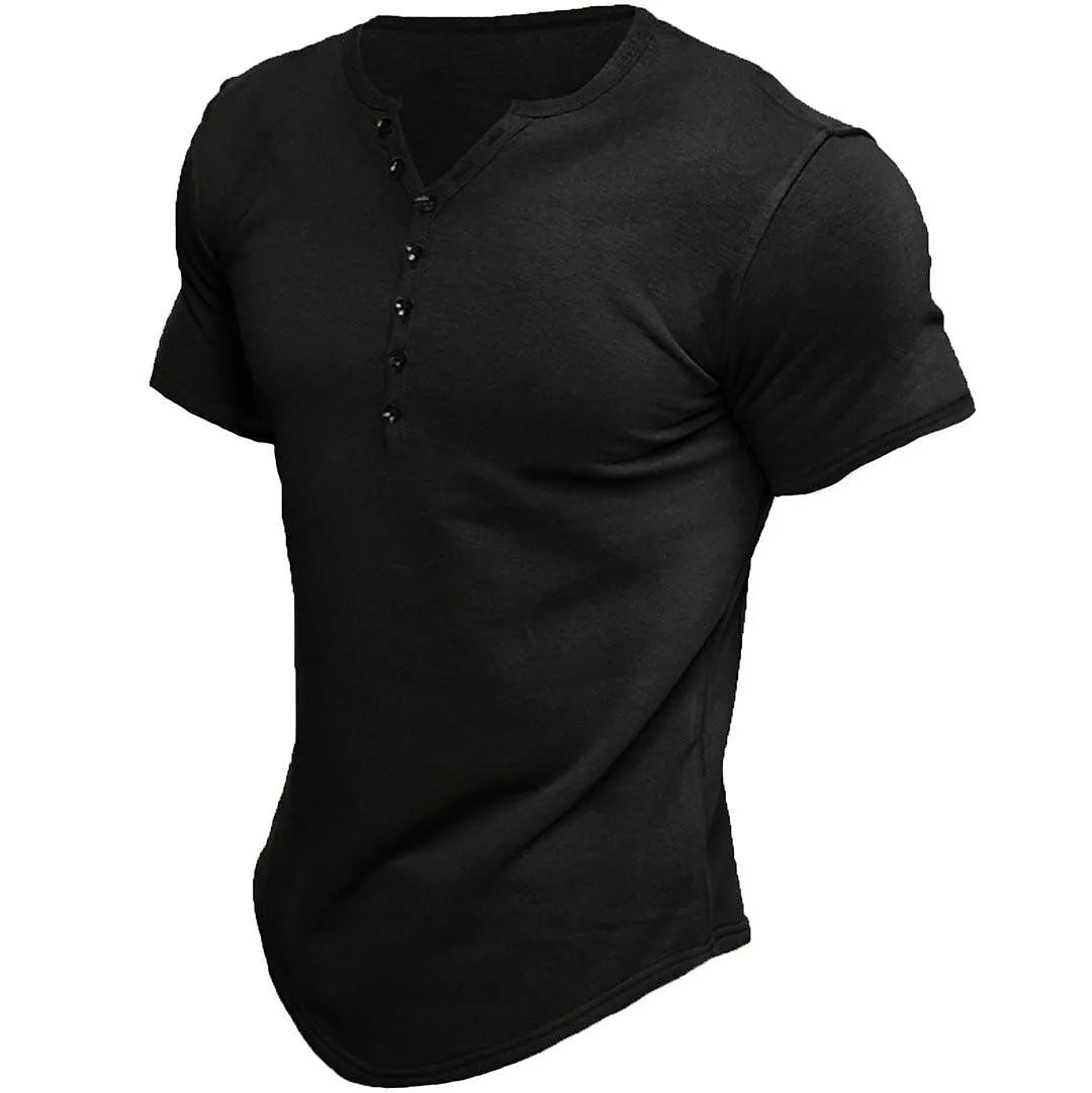 Max's Modernes Olivgrünes Henley-Shirt