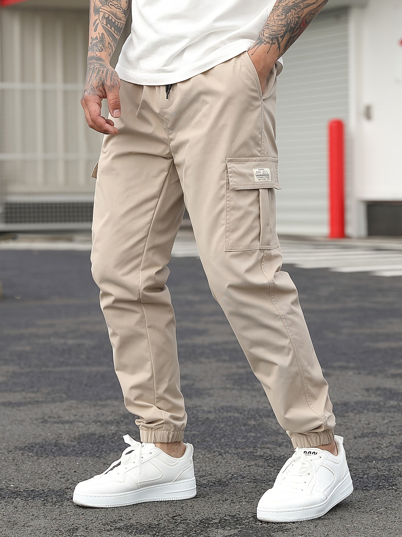 Beige Cargo Jogginghose - Lukas