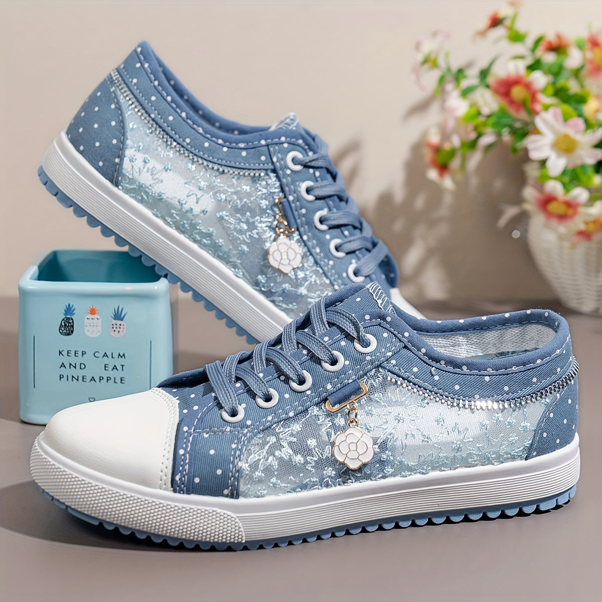 Blauer Glitzer-Sneaker - Helena