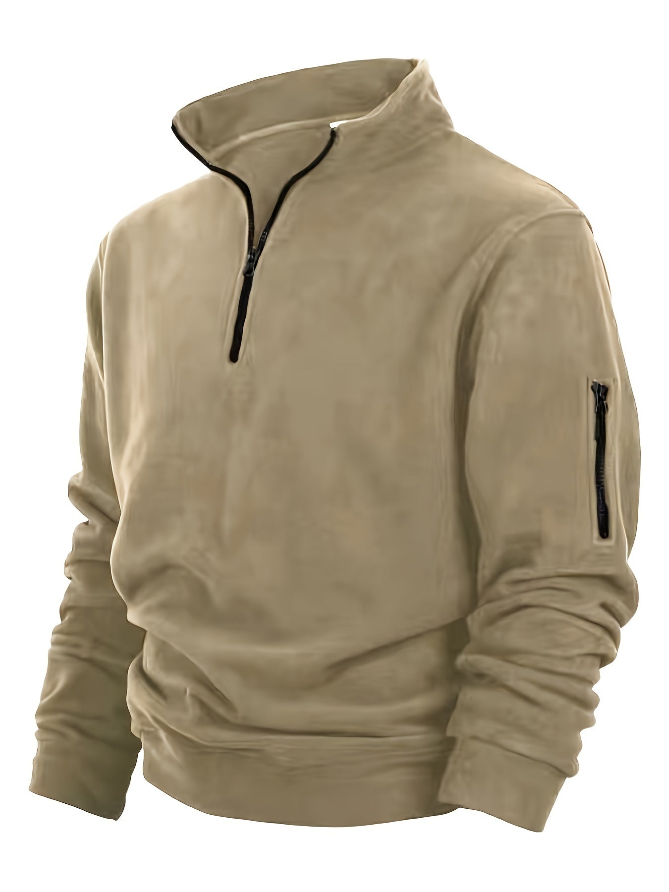 Grauer Zipper-Sweater - Leon