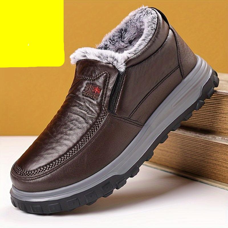 Herren Loafer Braun - Winter Warm Gefütterte Outdoor Schuhe