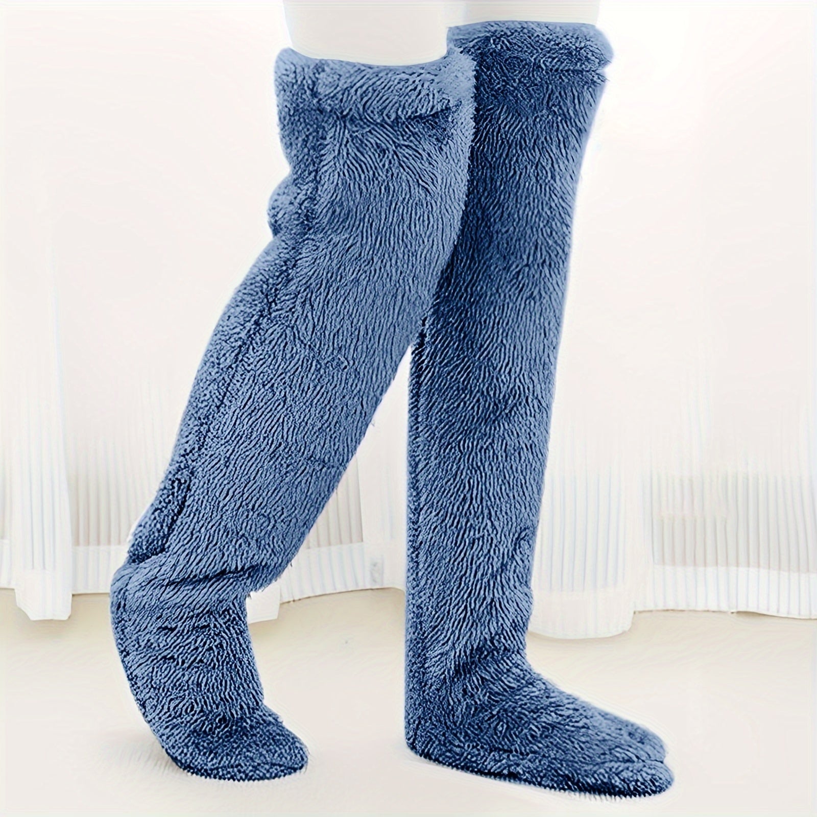 Kuschelsocken Lila – Flauschige Thermo-Overknee-Socken