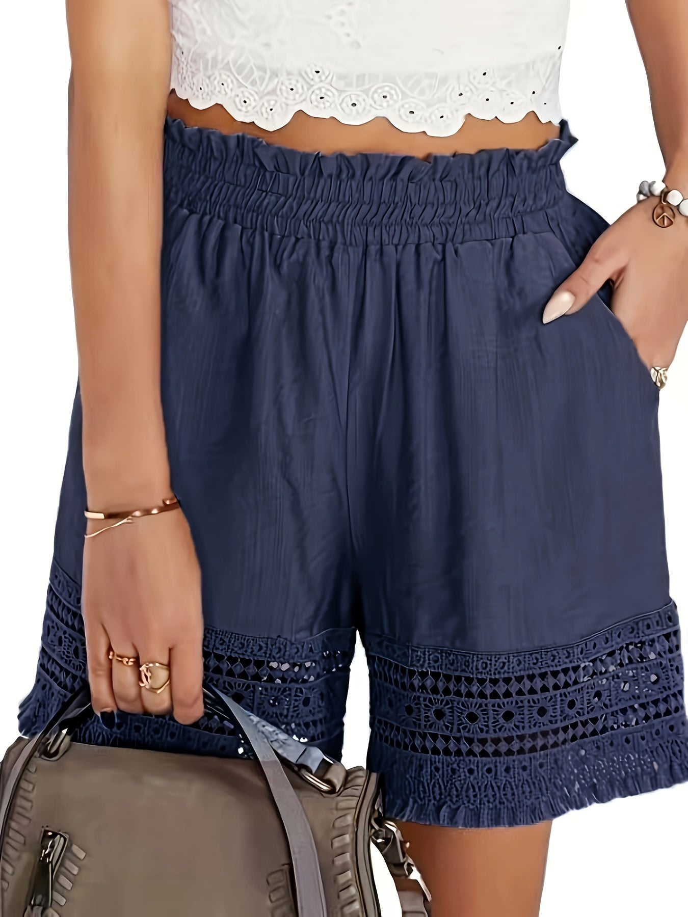 Spitzen Blau Shorts - Lena