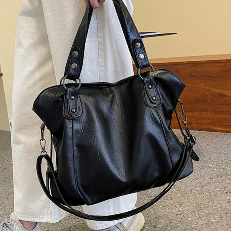 Natalie - Schwarze Vielseitige Alltags-Handtasche