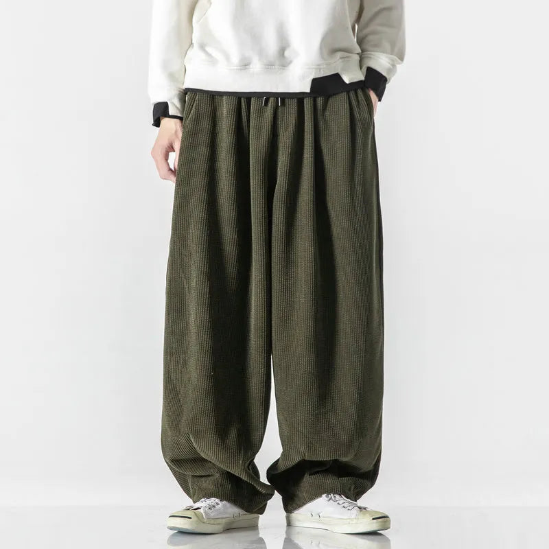 Olivegrüne Sweatpants mit weitem Schnitt - Noah