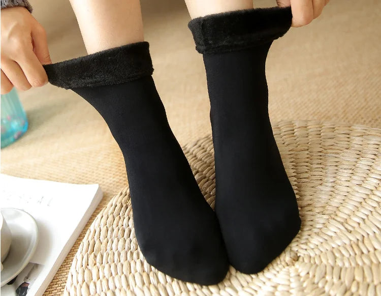 Schwarze Fleece-Socken - Mia