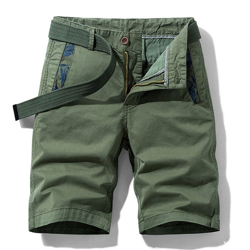 Leichte Shorts in Grau mit Gürtel und Blumendetails - Marcel