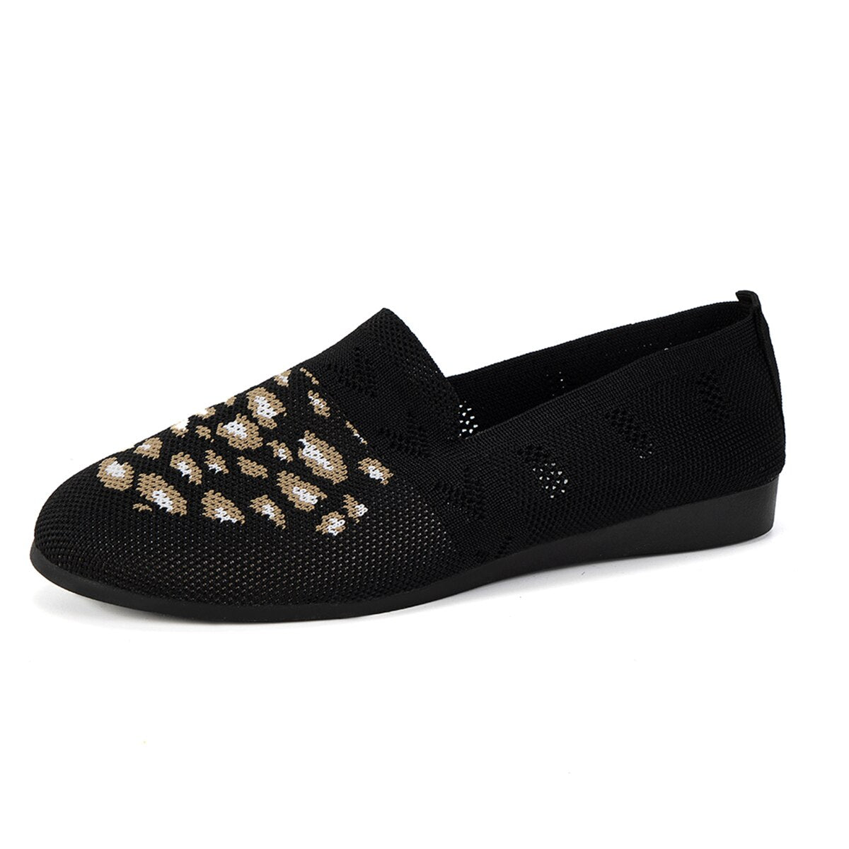 Beigefarbene Damen Flats mit Leopardenmuster - Wilda