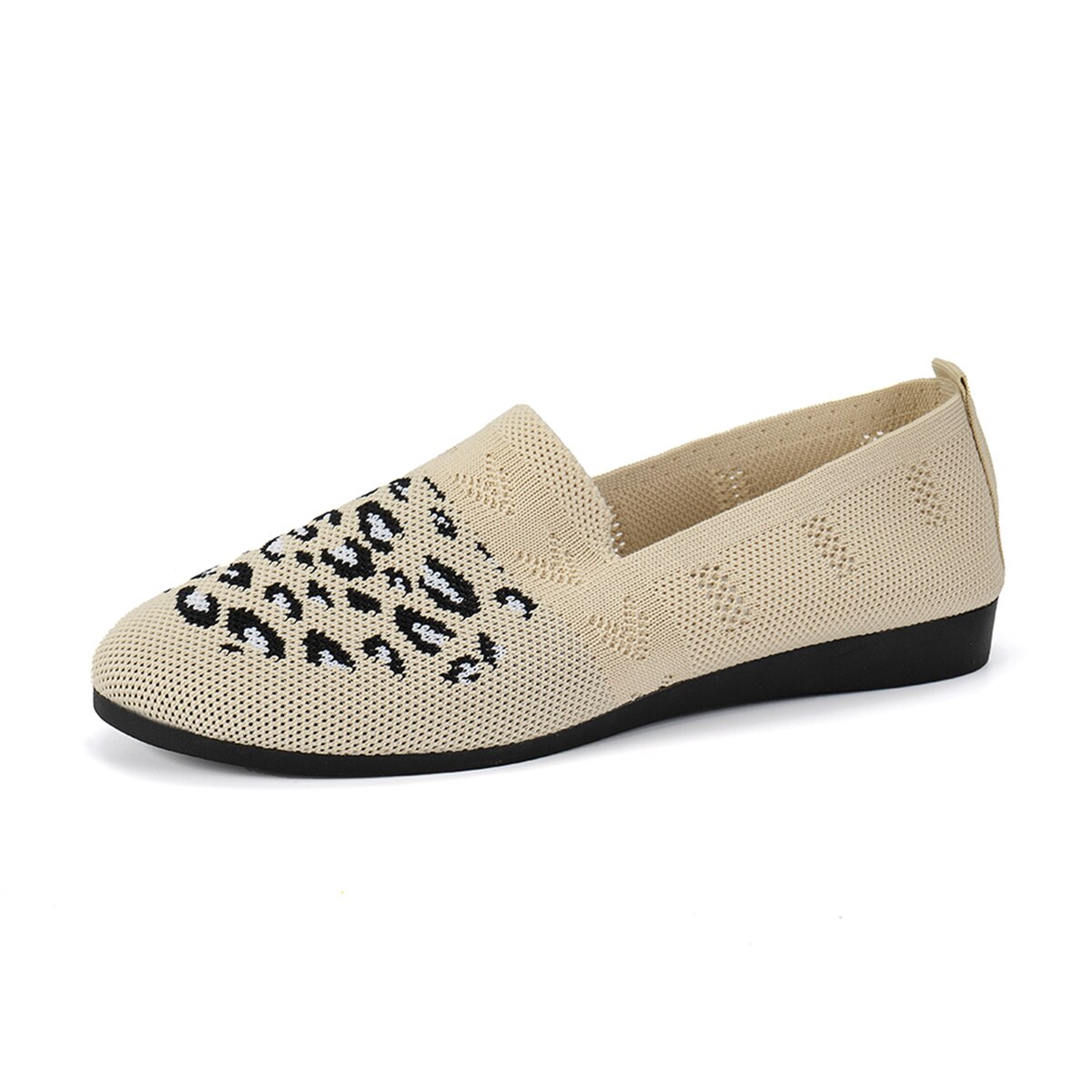 Beigefarbene Damen Flats mit Leopardenmuster - Wilda