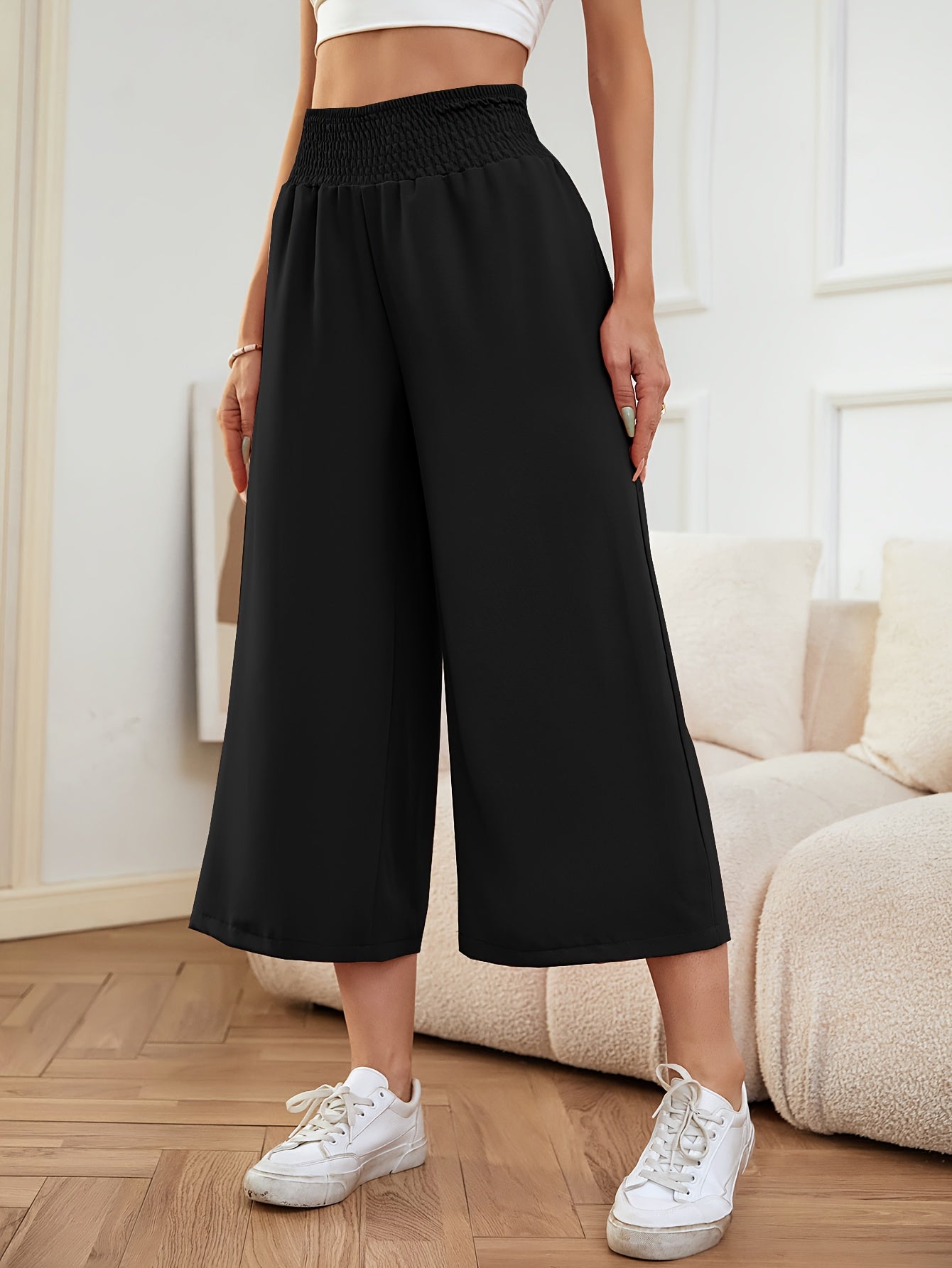 Schwarze Relax-Fit Culottes - Emma