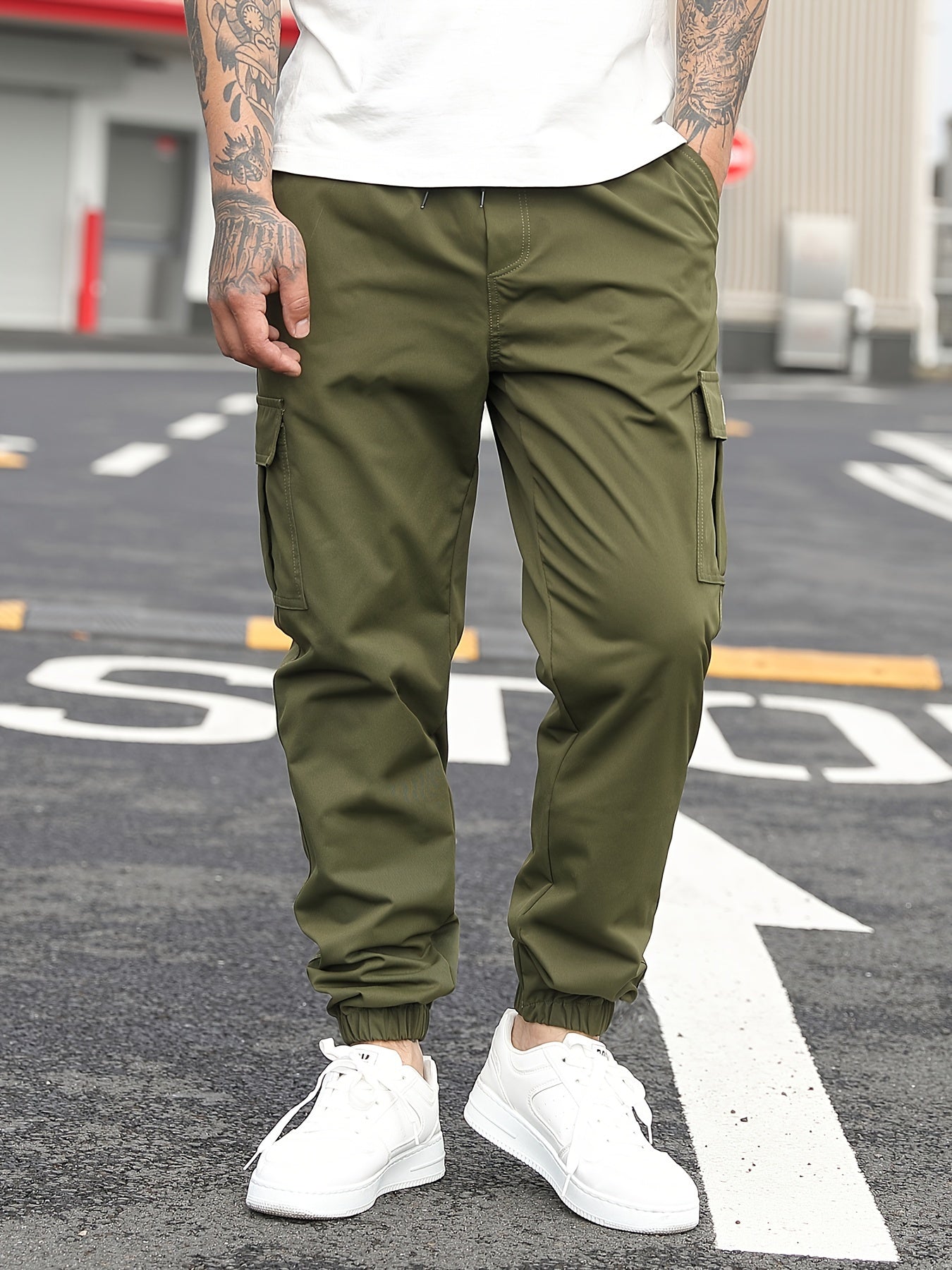 Beige Cargo Jogginghose - Lukas