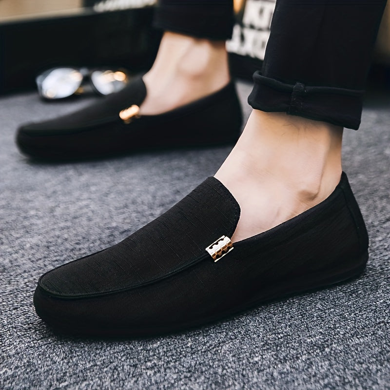 Schwarze Slip-On Canvas Loafer - Max