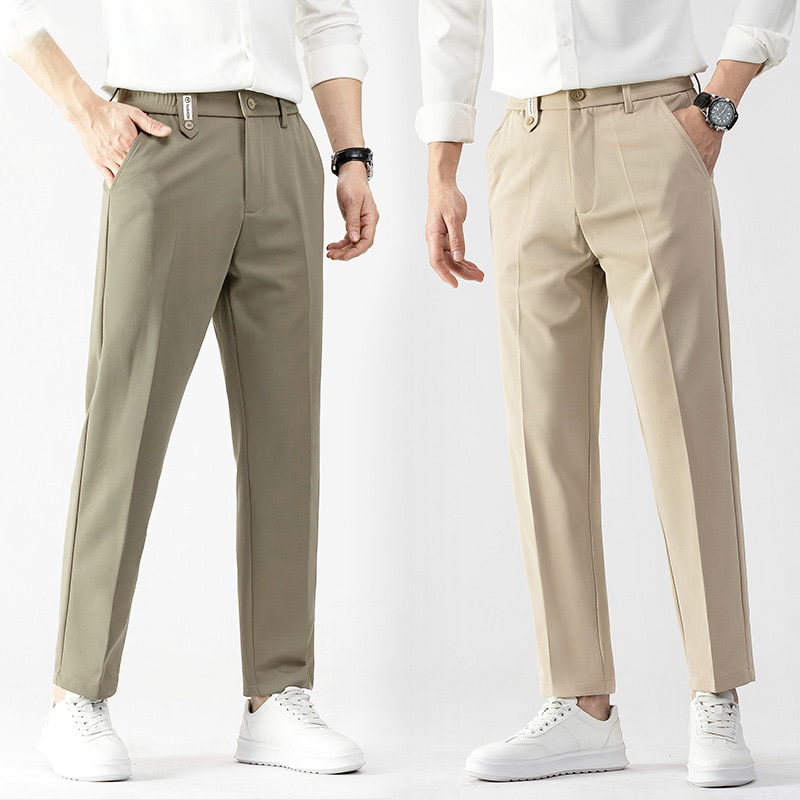 Klassische Beige Slim-Fit Herrenhose - Maximilian