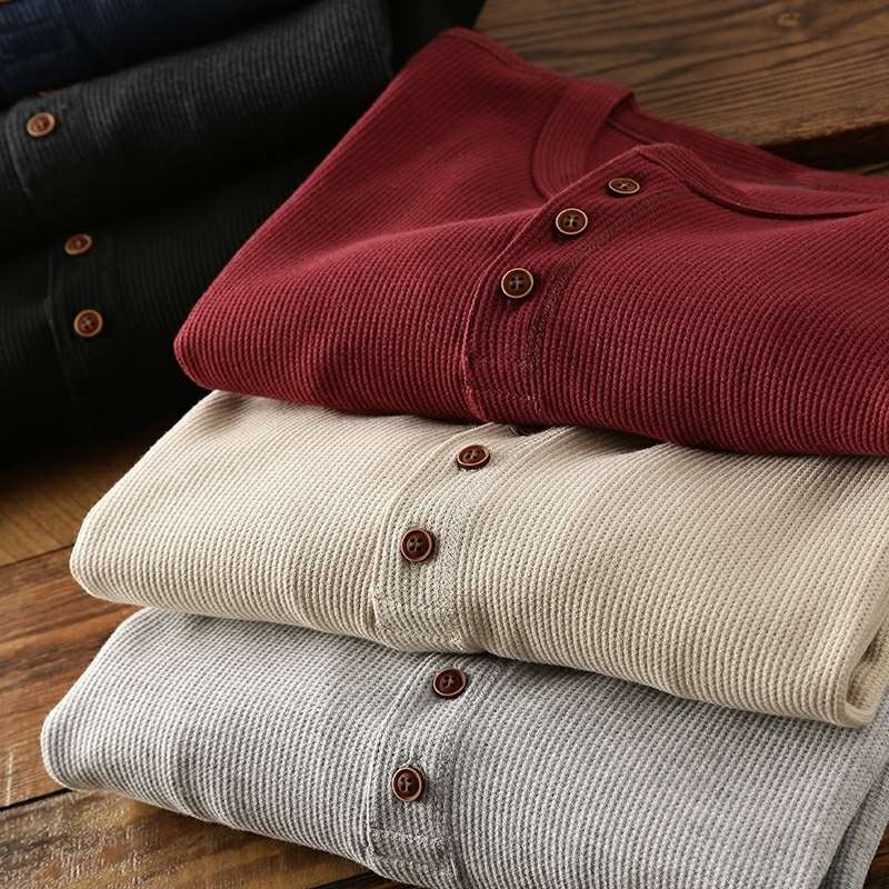 Klassisches Beiges Henley-Shirt - Anton