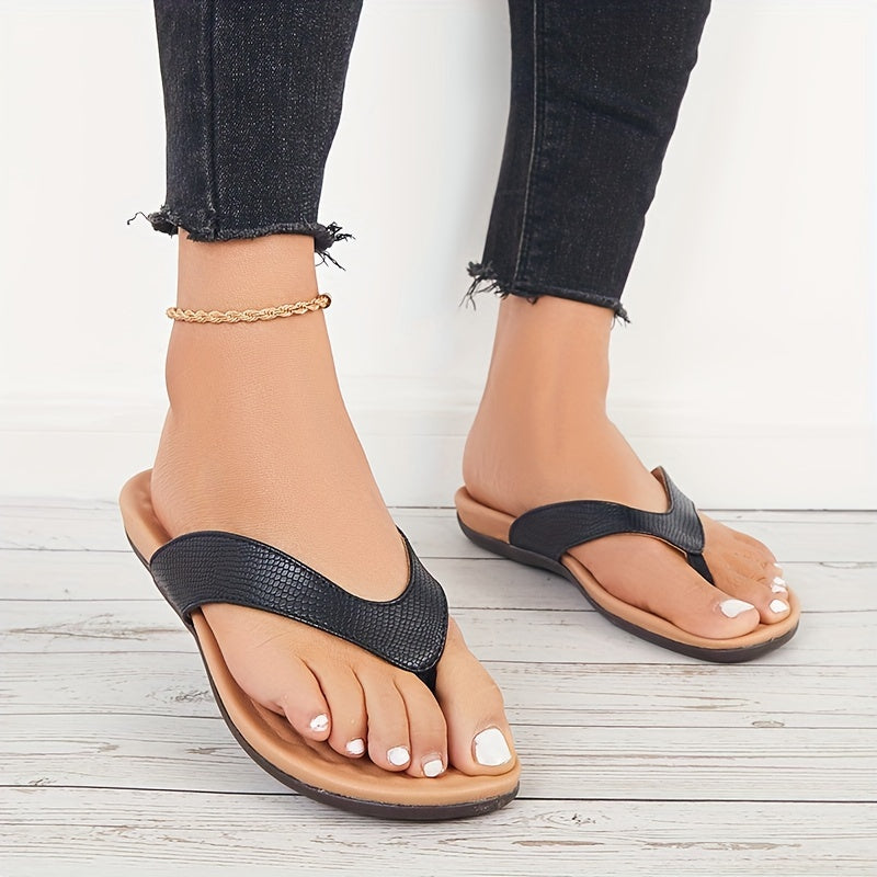 Flip-Flops aus braunem Leder - Lena