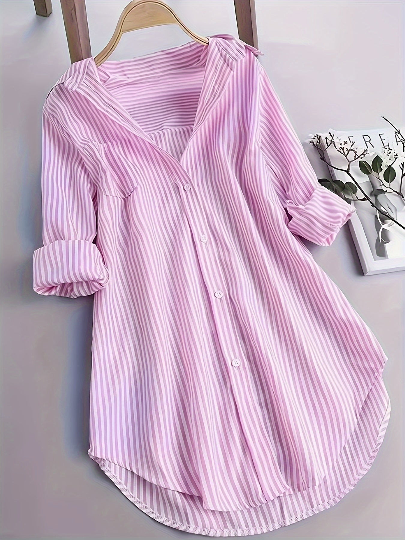 Striped Lavender Shirt - Sofia