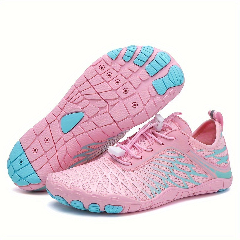 Weiß-Rosa Sneakers - Damen Sportschuhe mit Flexibler Sohle