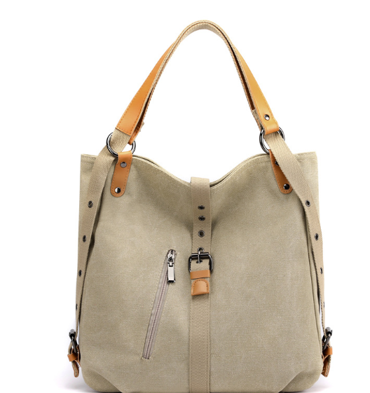 Grace - Sandfarbene Canvas-Tasche