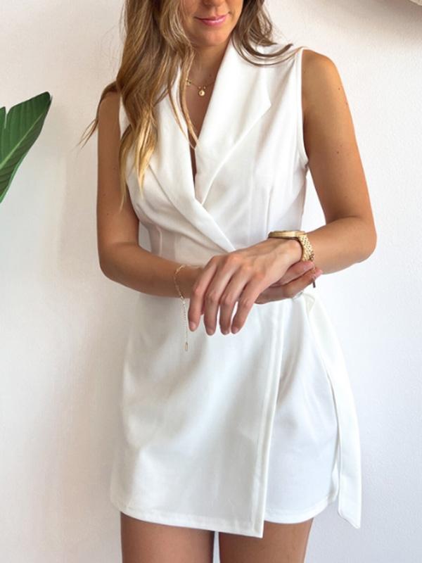 Sophie – Eleganter Schwarzer Wickelkragen Jumpsuit