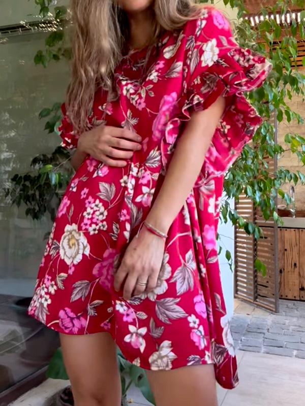 Zoe's Bezauberndes Türkis Blumen-Sommerkleid