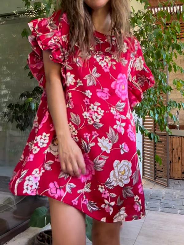 Zoe's Bezauberndes Türkis Blumen-Sommerkleid